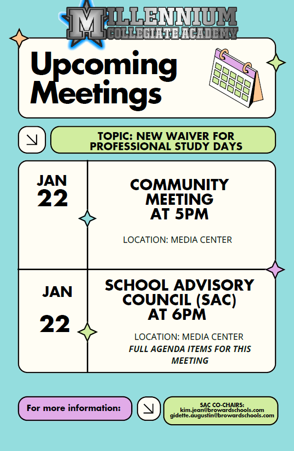 MCA SAC/Community Meeting - January 22, 2025